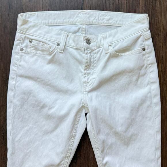 7 For All Mankind White Cropped Low Rise Jeans Women’s Size 29 - Picture 4 of 9
